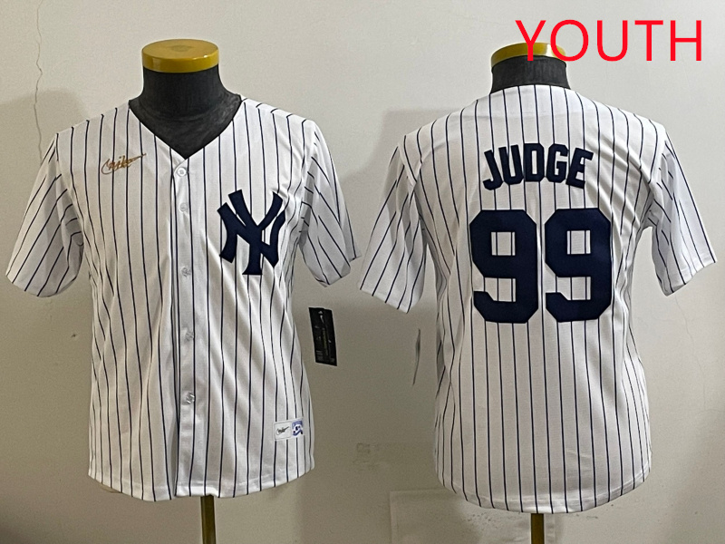 Youth New York Yankees #99 Judge White 2025 Nike MLB jersey style 21